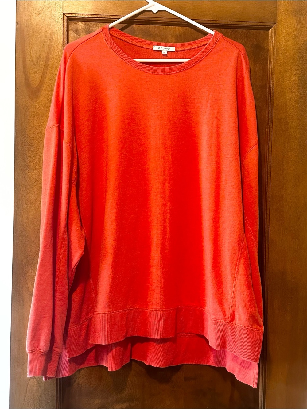 Z SUPPLY Burnt Orange Oversized Crewneck Sweatshirt - Size L